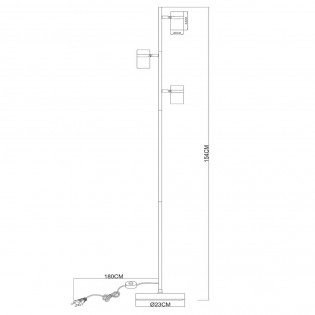 Lampadaire Upton (3 lumieres)