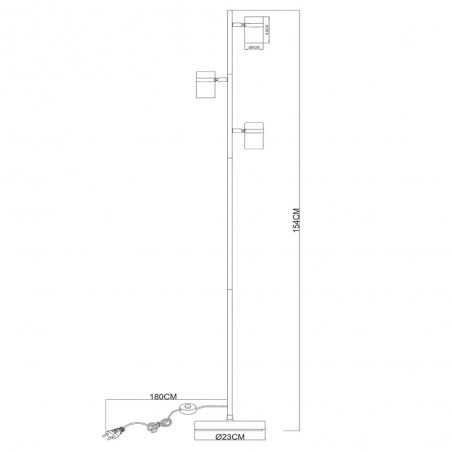 Lampadaire Upton (3 lumieres)