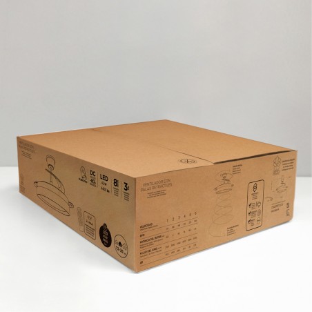 Ventilateur LED pales rétractables Nestera Eco Noir CCT Dim (45W)