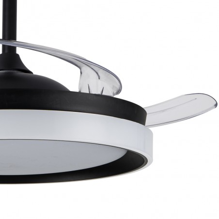 Ventilateur LED pales rétractables Nestera Eco Noir CCT Dim (45W)