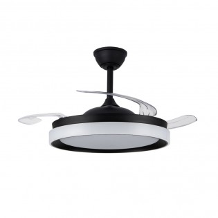 Ventilateur LED pales rétractables Nestera Eco Noir CCT Dim (45W)