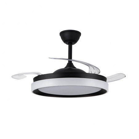Ventilateur LED pales rétractables Nestera Eco Noir CCT Dim (45W)