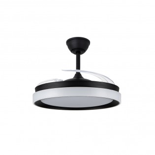 Ventilateur LED pales rétractables Nestera Eco Noir CCT Dim (45W)
