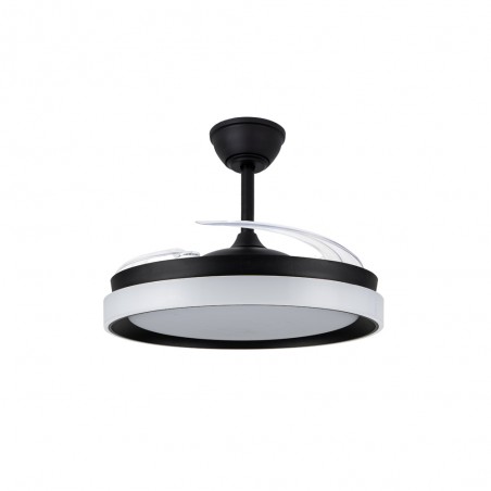 Ventilateur LED pales rétractables Nestera Eco Noir CCT Dim (45W)