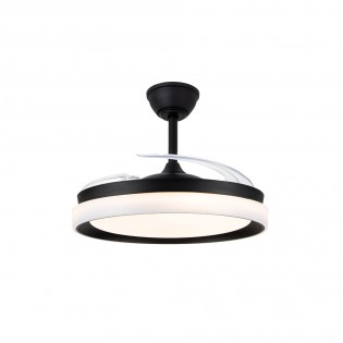 Ventilateur LED pales rétractables Nestera Eco Noir CCT Dim (45W)