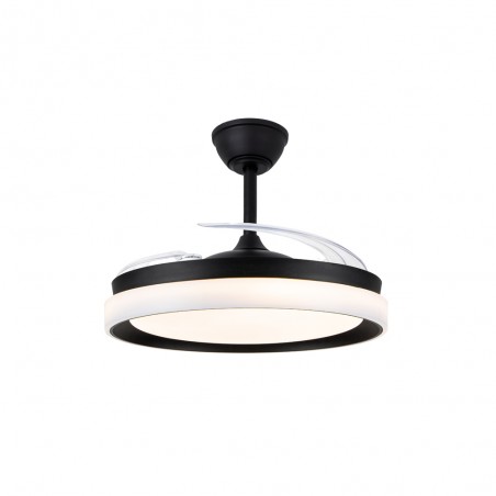 Ventilateur LED pales rétractables Nestera Eco Noir CCT Dim (45W)