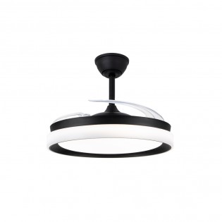 Ventilateur LED pales rétractables Nestera Eco Noir CCT Dim (45W)