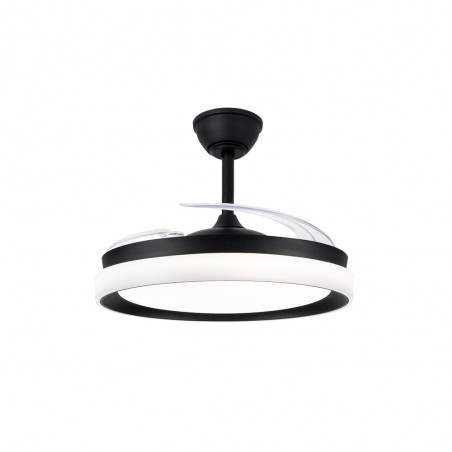 Ventilateur LED pales rétractables Nestera Eco Noir CCT Dim (45W)
