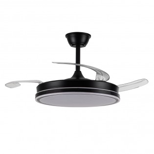 Ventilateur LED avec pales rétractables Miso Evo Noir CCT Dim (72W)