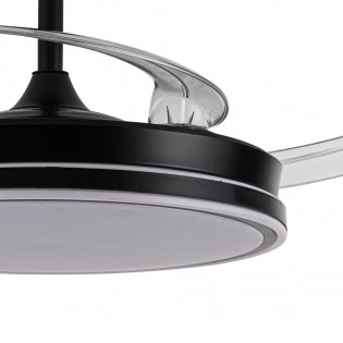 Ventilateur LED avec pales rétractables Miso Evo Noir CCT Dim (72W)