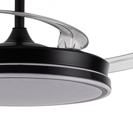 Ventilateur LED avec pales rétractables Miso Evo Noir CCT Dim (72W)