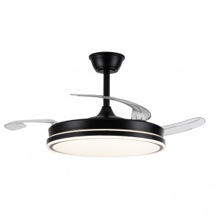 Ventilateur LED avec pales rétractables Miso Evo Noir CCT Dim (72W)
