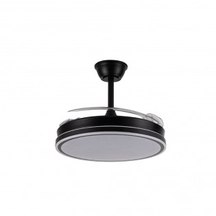 Ventilateur LED avec pales rétractables Miso Evo Noir CCT Dim (72W)