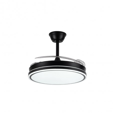 Ventilateur LED avec pales rétractables Miso Evo Noir CCT Dim (72W)