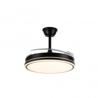 Ventilateur LED avec pales rétractables Miso Evo Noir CCT Dim (72W)