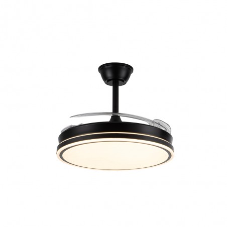 Ventilateur LED avec pales rétractables Miso Evo Noir CCT Dim (72W)