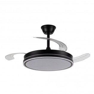 Ventilateur LED avec pales rétractables Miso Evo Noir CCT Dim (72W)