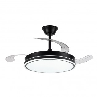 Ventilateur LED avec pales rétractables Miso Evo Noir CCT Dim (72W)