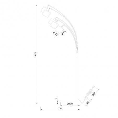 Lampadaire Rankos (5 lumieres)