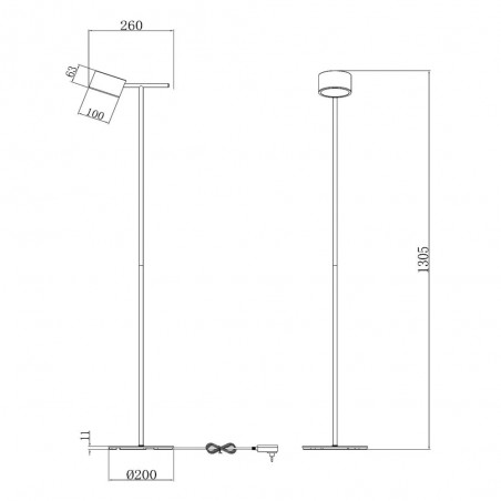 Lampadaire LED Gian Dim (9W)