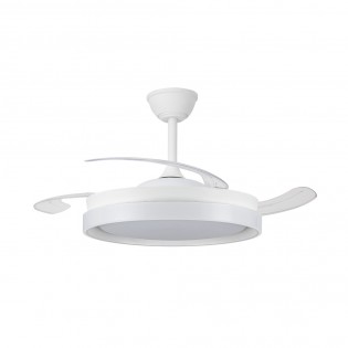 Ventilateur LED pales rétractables Nestera Eco Blanc CCT Dim (45W)