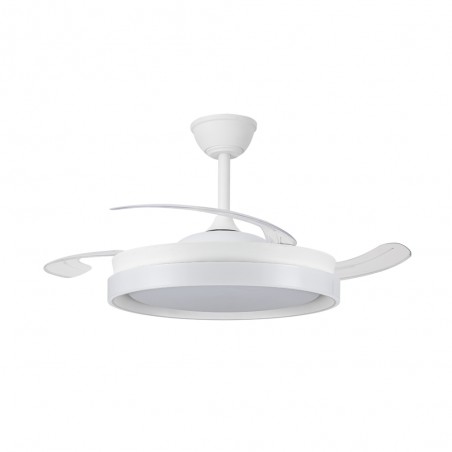 Ventilateur LED pales rétractables Nestera Eco Blanc CCT Dim (45W)