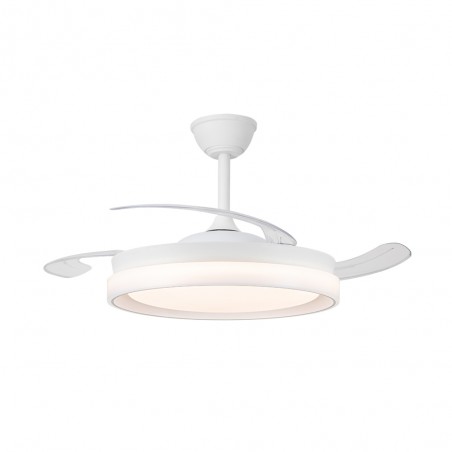 Ventilateur LED pales rétractables Nestera Eco Blanc CCT Dim (45W)