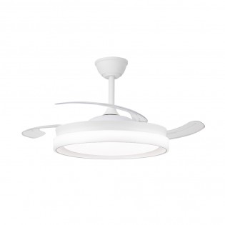 Ventilateur LED pales rétractables Nestera Eco Blanc CCT Dim (45W)