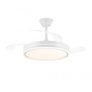 Ventilateur LED avec pales rétractables Miso Evo Blanc CCT Dim (72W)