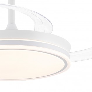 Ventilateur LED avec pales rétractables Miso Evo Blanc CCT Dim (72W)