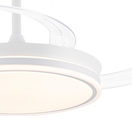 Ventilateur LED avec pales rétractables Miso Evo Blanc CCT Dim (72W)