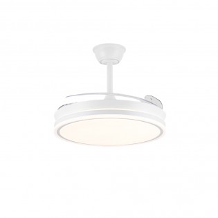 Ventilateur LED avec pales rétractables Miso Evo Blanc CCT Dim (72W)