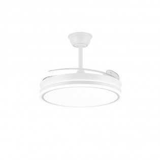 Ventilateur LED avec pales rétractables Miso Evo Blanc CCT Dim (72W)
