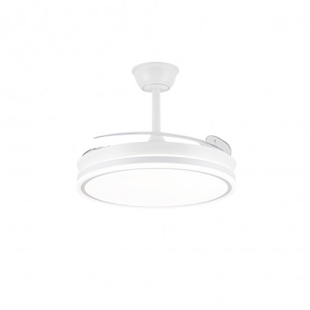 Ventilateur LED avec pales rétractables Miso Evo Blanc CCT Dim (72W)