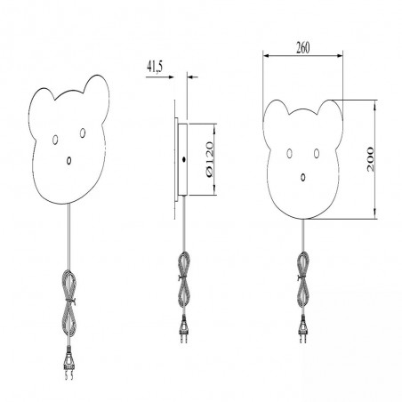 Applique murale pour enfants LED Charlie (7W)