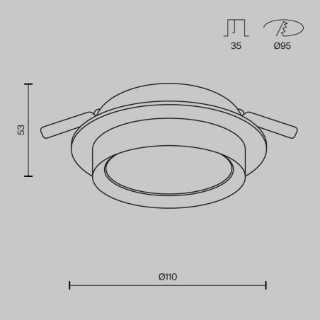 Encastré de plafond Hoop Rond