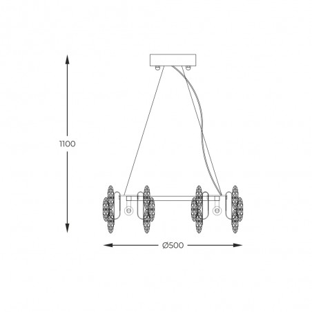 Lámpe a suspension Tiara (6 lumiéres)