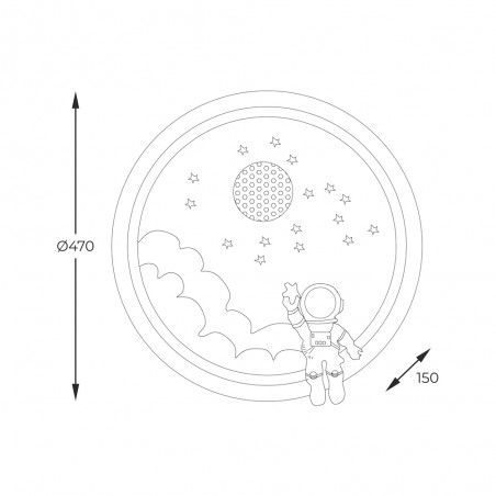 Plafonnier pour enfants LED Focus Austronauta (42W)