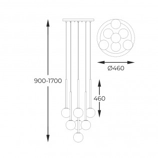 Lampe a suspensión ARCTURUS (7 Lumieres)