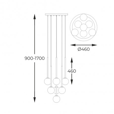 Lampe a suspensión ARCTURUS (7 Lumieres)