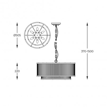 Lampe de plafond Sergio (6 lumieres)