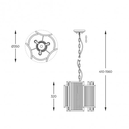 Lampe a suspensión Sergio (3 lumieres)