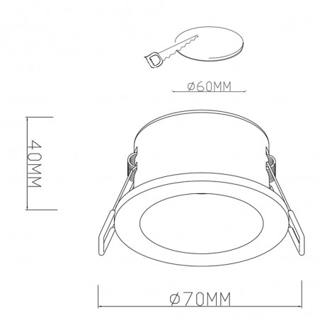 Encastré de plafond rond blanc GU10 PAR11
