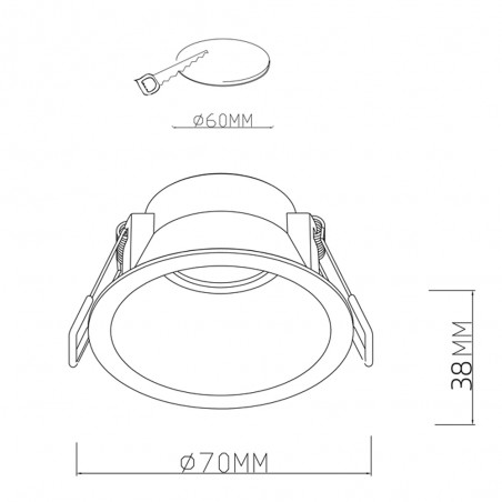 Encastré de plafond rond GU10 PAR11