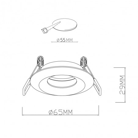 Encastré de plafond rond GU10 PAR11