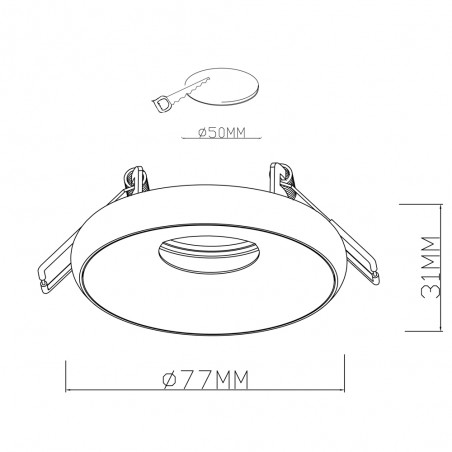 Encastré de plafond rond GU10 PAR11