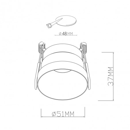 Encastré de plafond rond GU10 PAR11