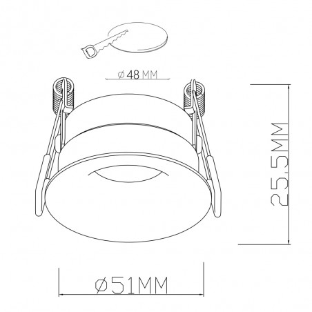 Encastré de plafond rond GU10 PAR11