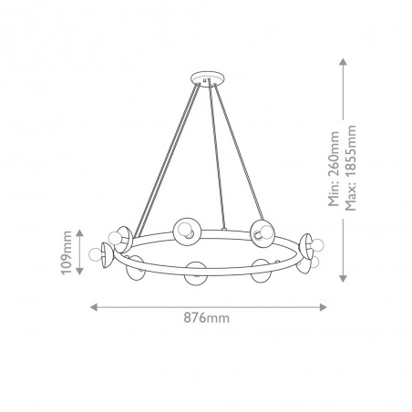 Lampe de plafond Palta (9 lumieres)