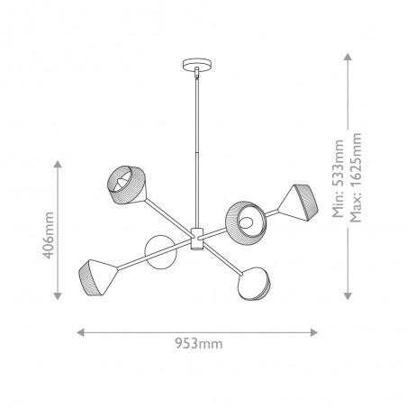 Lampe de plafond Daphne (6 lumieres)